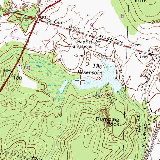 Topographic Map of The Reservoir, RI