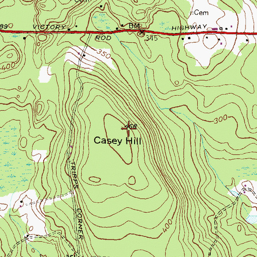 Topographic Map of Casey Hill, RI