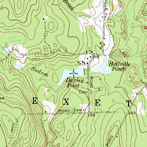 Topographic Map of Dawley Pond, RI