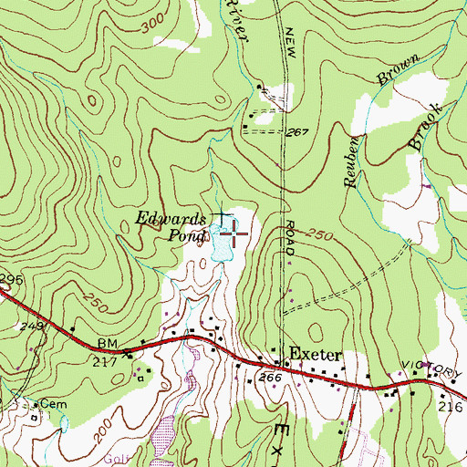 Topographic Map of Edwards Pond, RI