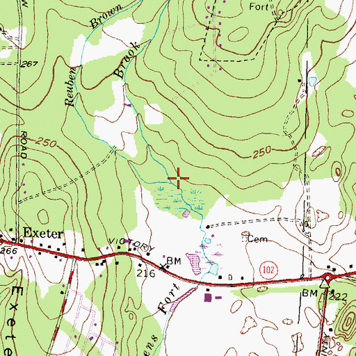 Topographic Map of Reuben Brown Brook, RI