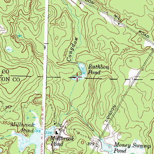 Topographic Map of Rathbon Pond, RI