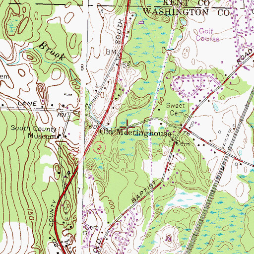 Topographic Map of Scrabbletown Brook, RI