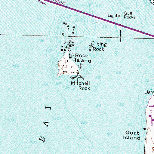 Topographic Map of Mitchell Rock, RI