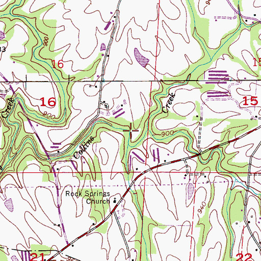 Topographic Map of Little Hog Creek, AL