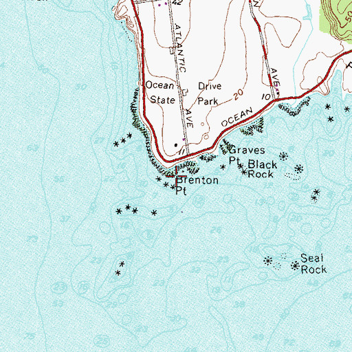 Topographic Map of Brenton Point, RI