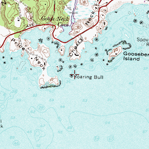 Topographic Map of Roaring Bull, RI