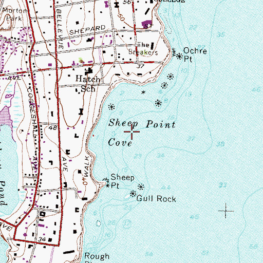 Topographic Map of Sheep Point Cove, RI