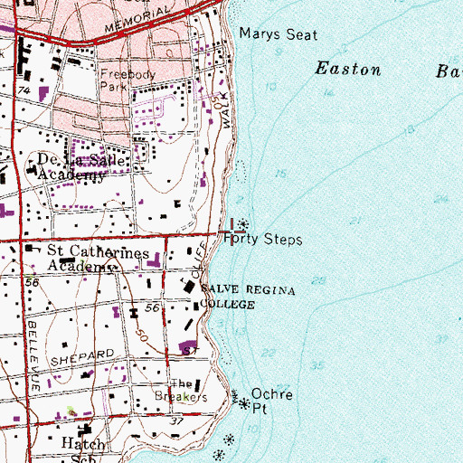 Topographic Map of Forty Steps, RI