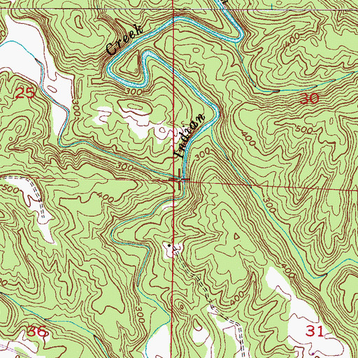 Topographic Map of Little Indian Creek, AL