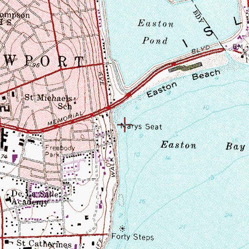 Topographic Map of Marys Seat, RI