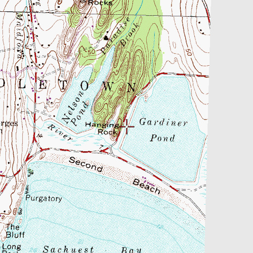 Topographic Map of Hanging Rock, RI