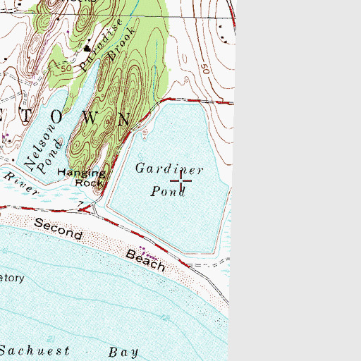Topographic Map of Gardiner Pond, RI