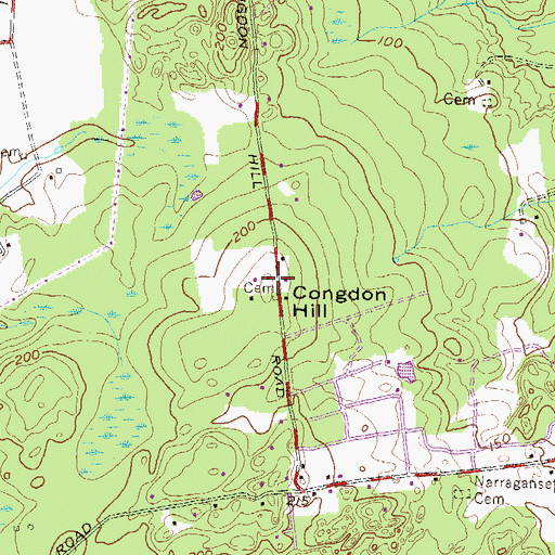 Topographic Map of Congdon Hill, RI