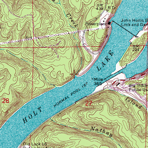 Topographic Map of Little Indian Creek, AL