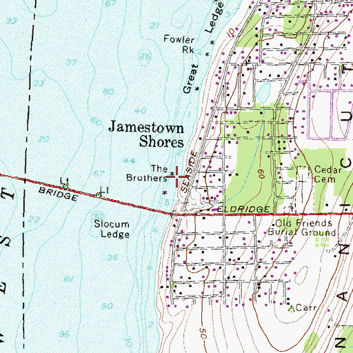 Topographic Map of The Brothers, RI