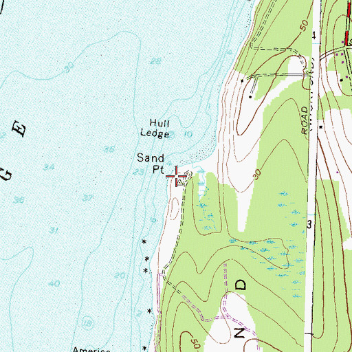 Topographic Map of Sand Point, RI