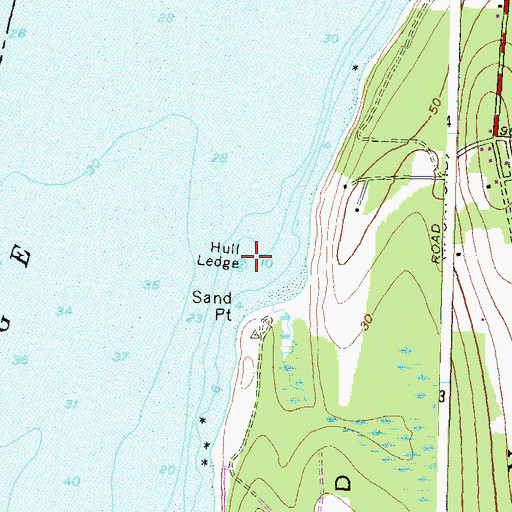 Topographic Map of Hull Ledge, RI