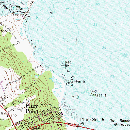 Topographic Map of Red Rock, RI