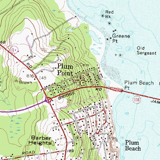 Topographic Map of Plum Point, RI