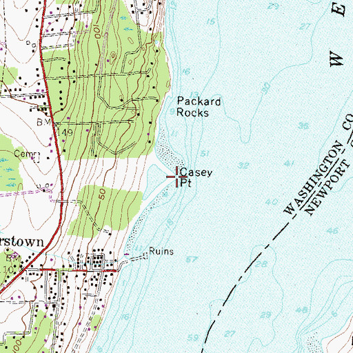 Topographic Map of Casey Point, RI