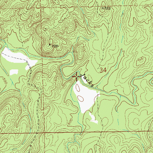 Topographic Map of Little Jacks Creek, AL