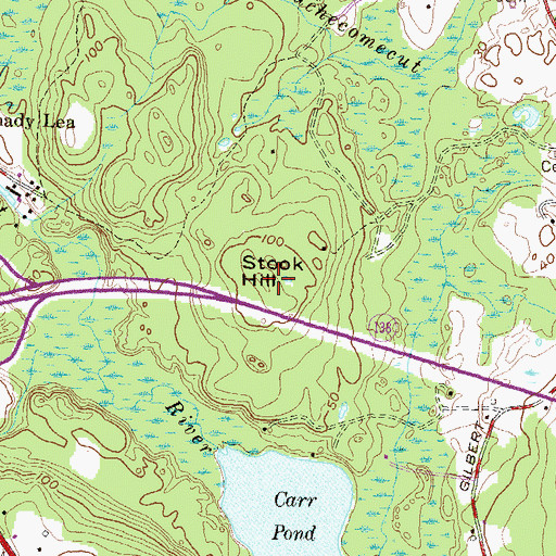 Topographic Map of Stook Hill, RI