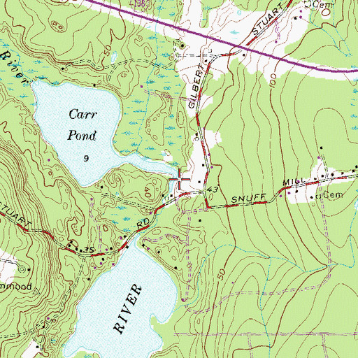 Topographic Map of Mattatuxet River, RI