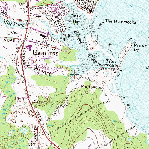 Topographic Map of Wannuchecomecut Brook, RI
