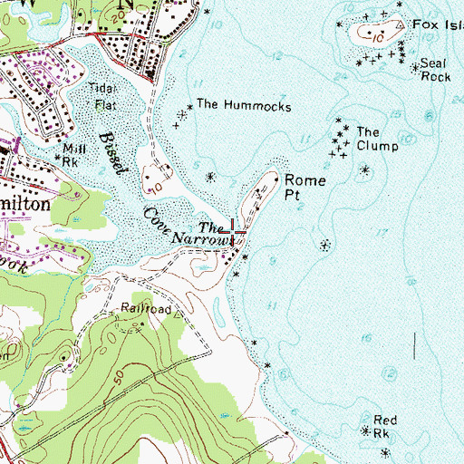 Topographic Map of The Narrows, RI