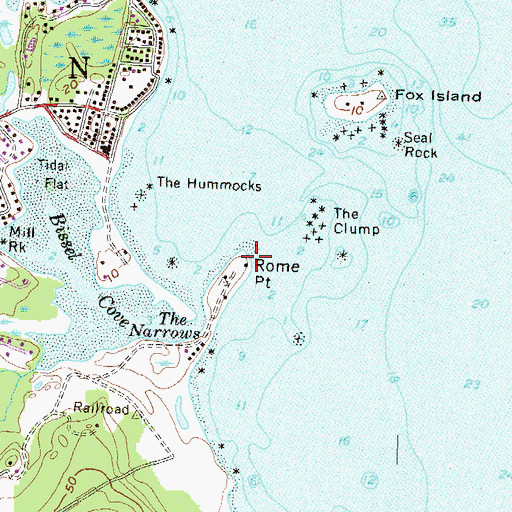 Topographic Map of Rome Point, RI