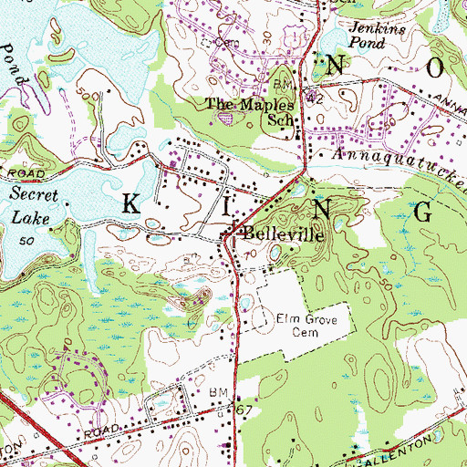 Topographic Map of Belleville, RI