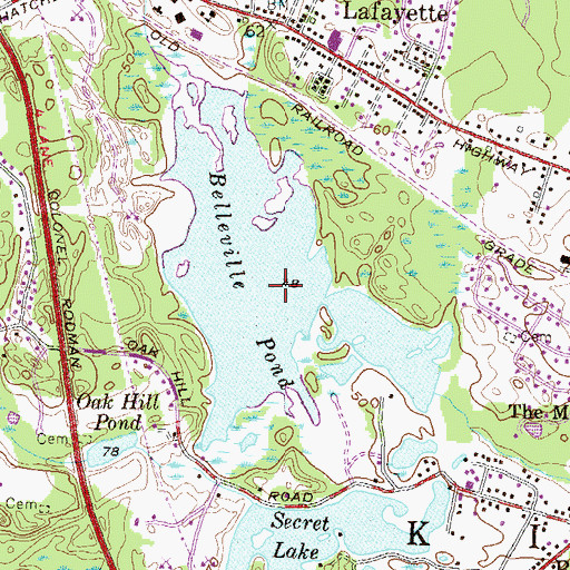 Topographic Map of Belleville Pond, RI