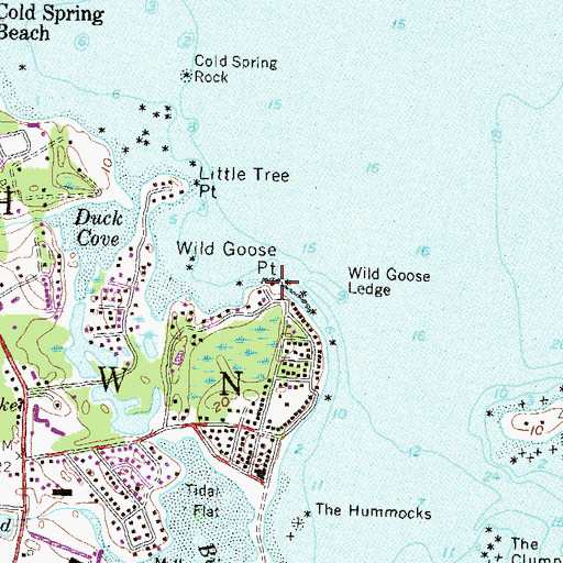 Topographic Map of Wild Goose Point, RI