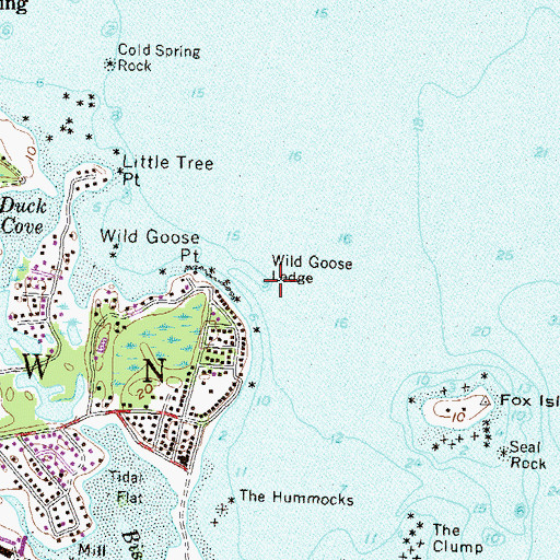 Topographic Map of Wild Goose Ledge, RI