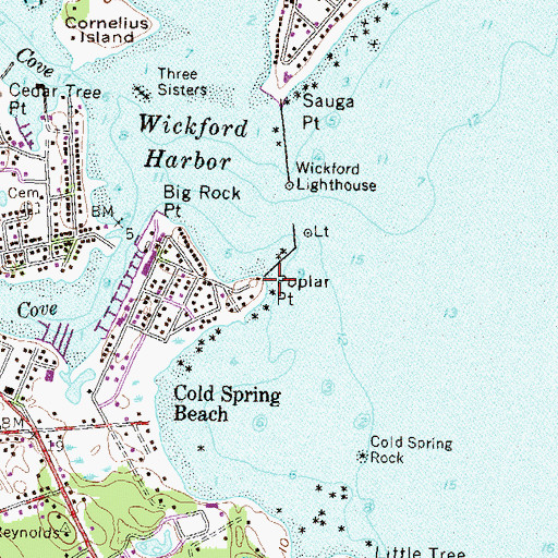 Topographic Map of Poplar Point, RI
