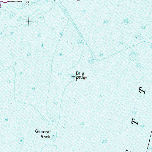 Topographic Map of Brig Ledge, RI