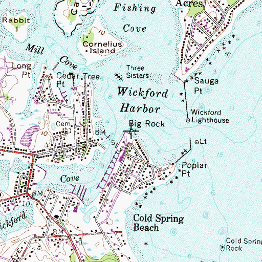 Topographic Map of Big Rock Point, RI