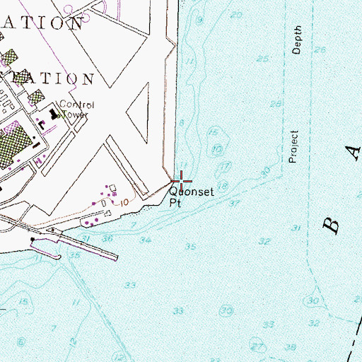 Topographic Map of Quonset Point, RI