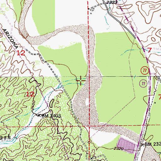 Topographic Map of Tar Wash, AZ