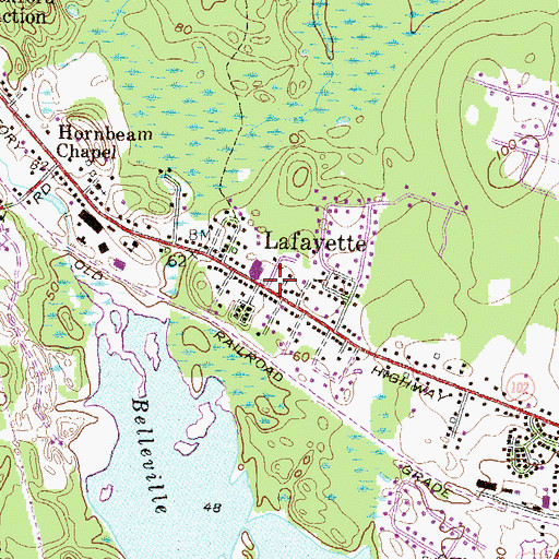 Topographic Map of Lafayette, RI