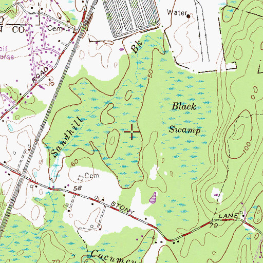 Topographic Map of Black Swamp, RI