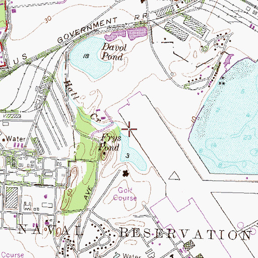 Topographic Map of Hall Creek, RI