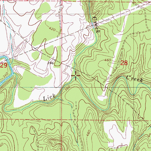 Topographic Map of Little Lick Creek, AL