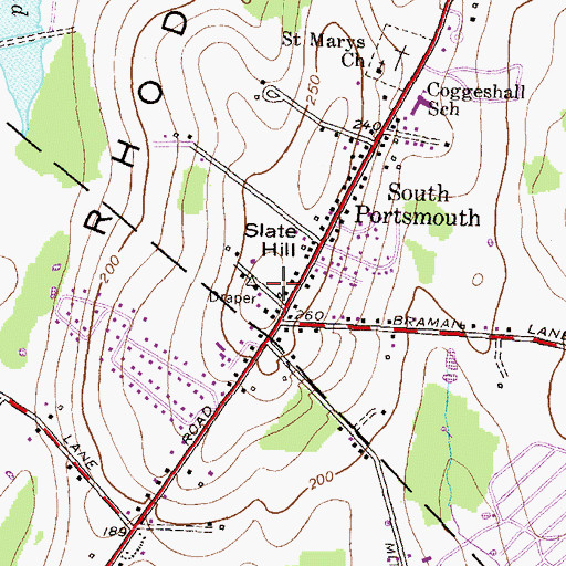 Topographic Map of Slate Hill, RI