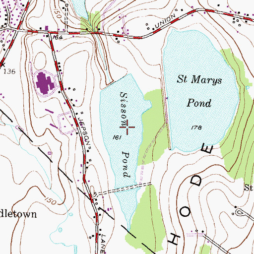 Topographic Map of Sisson Pond, RI