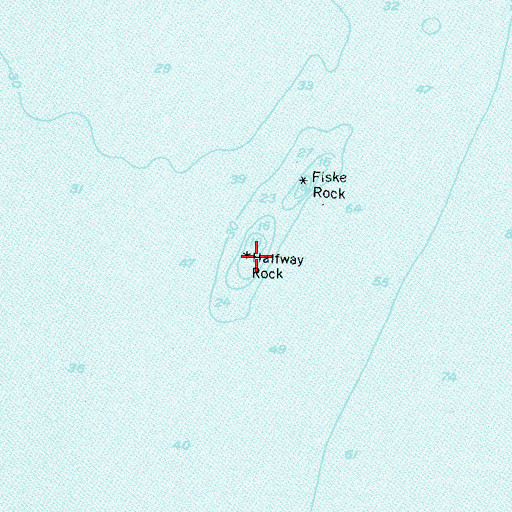 Topographic Map of Halfway Rock, RI