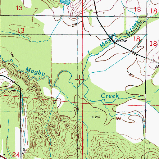 Topographic Map of Little Magby Creek, AL