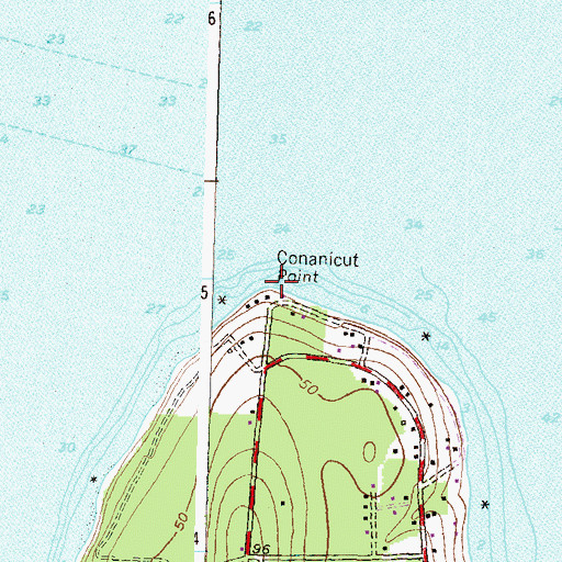 Topographic Map of Conanicut Point, RI