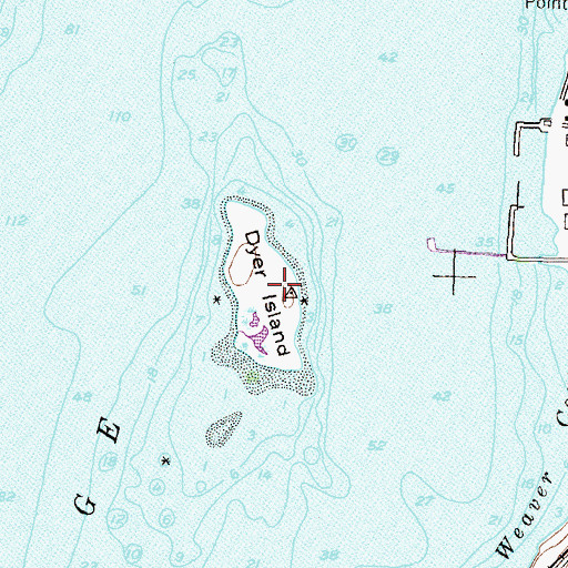 Topographic Map of Dyer Island, RI
